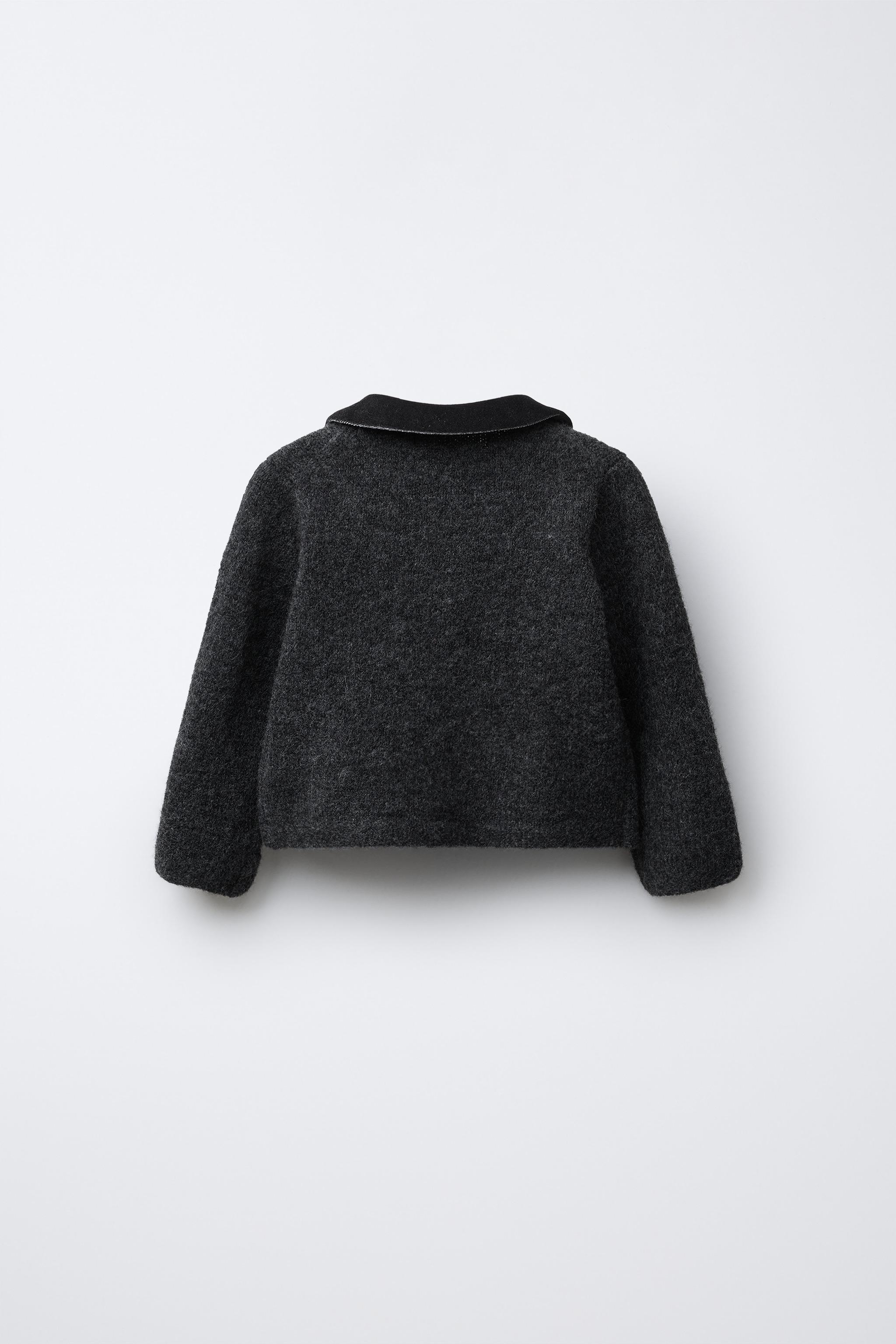 VELVET PETER PAN COLLAR CARDIGAN